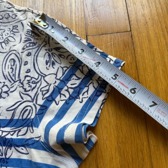 Vineyard Vines Size XS Blue & White Striped Scarf Print T-Shirt Mini Dress - Picture 14 of 16